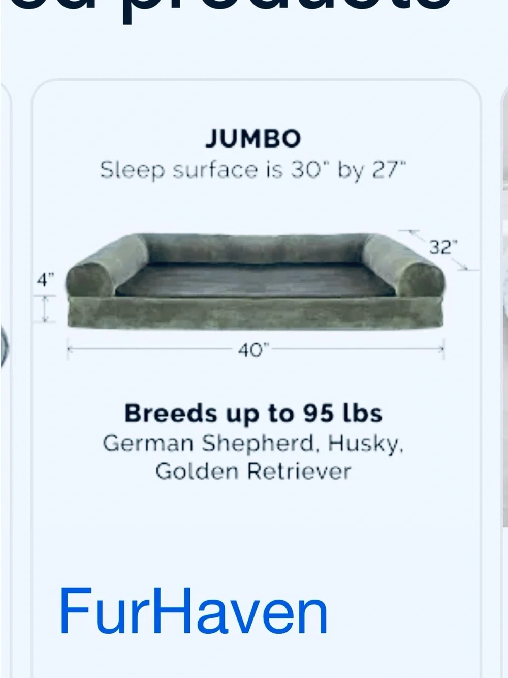 FurHaven Jumbo Bolster Dog Bed in Olive Green